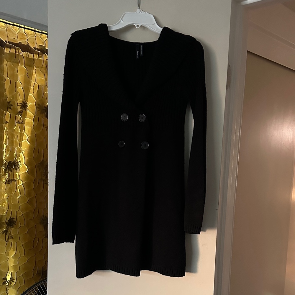 Takeout Black Long Sleeve Sweater Dress